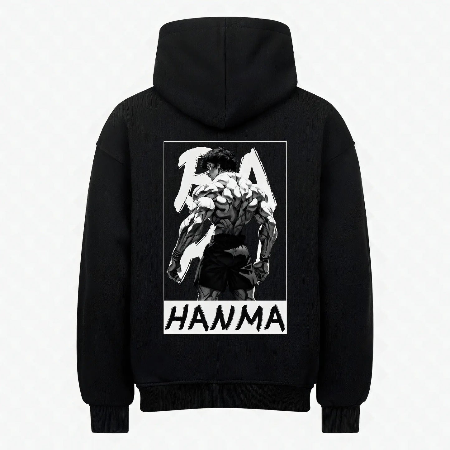 Demon Back Hoodie Schwarz – Anime Streetwear Produktansicht Rückseite
