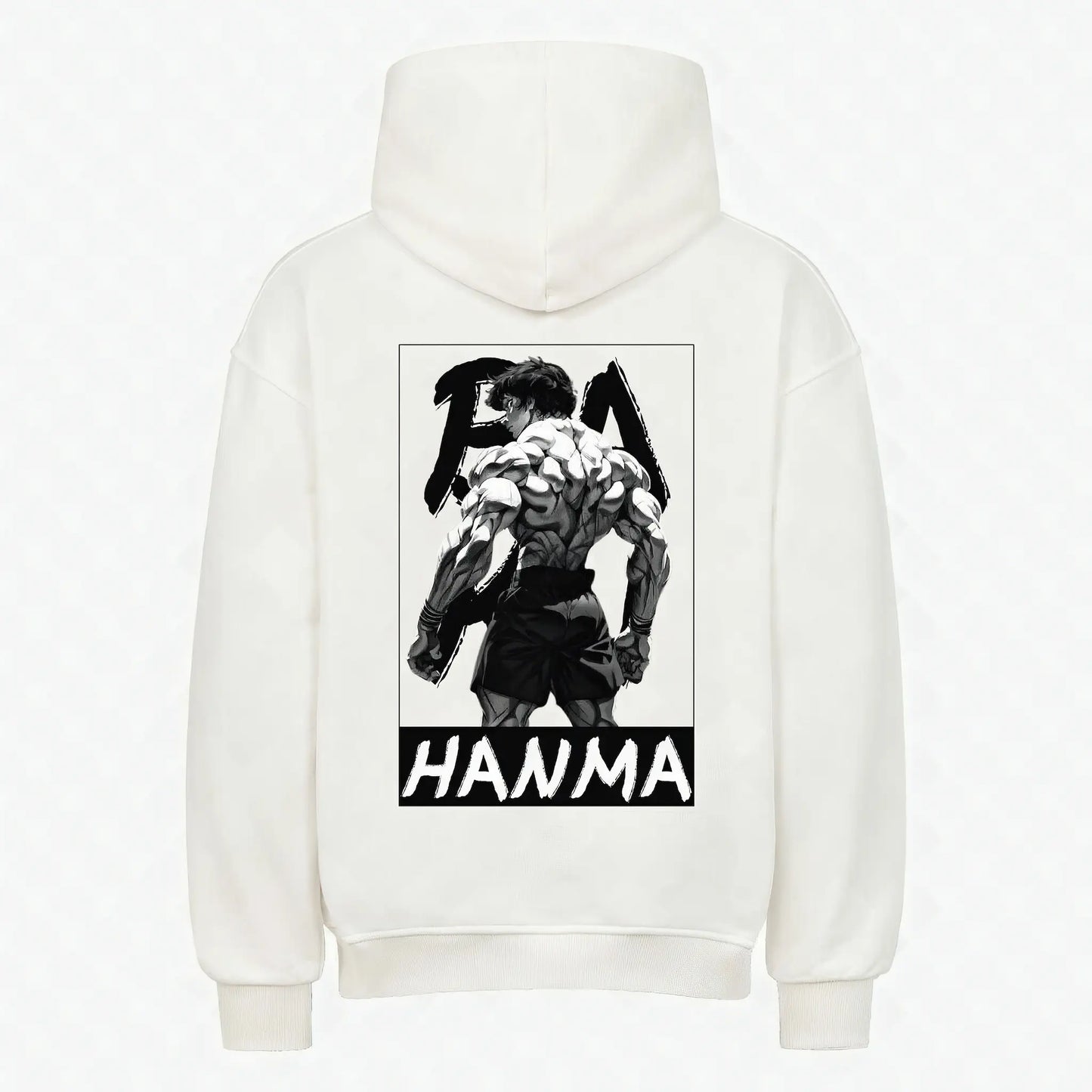 Demon Back Hoodie Weiß – Anime Streetwear Produktansicht Rückseite