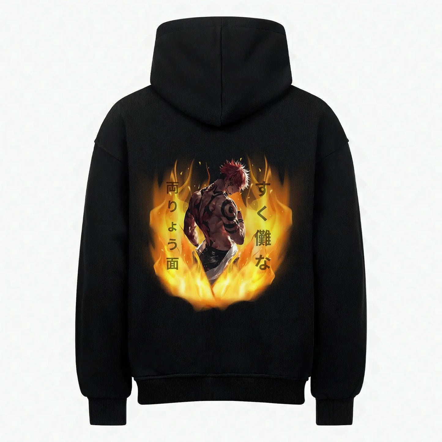 Fuga Hoodie Schwarz – Anime Streetwear Produktansicht Rückseite