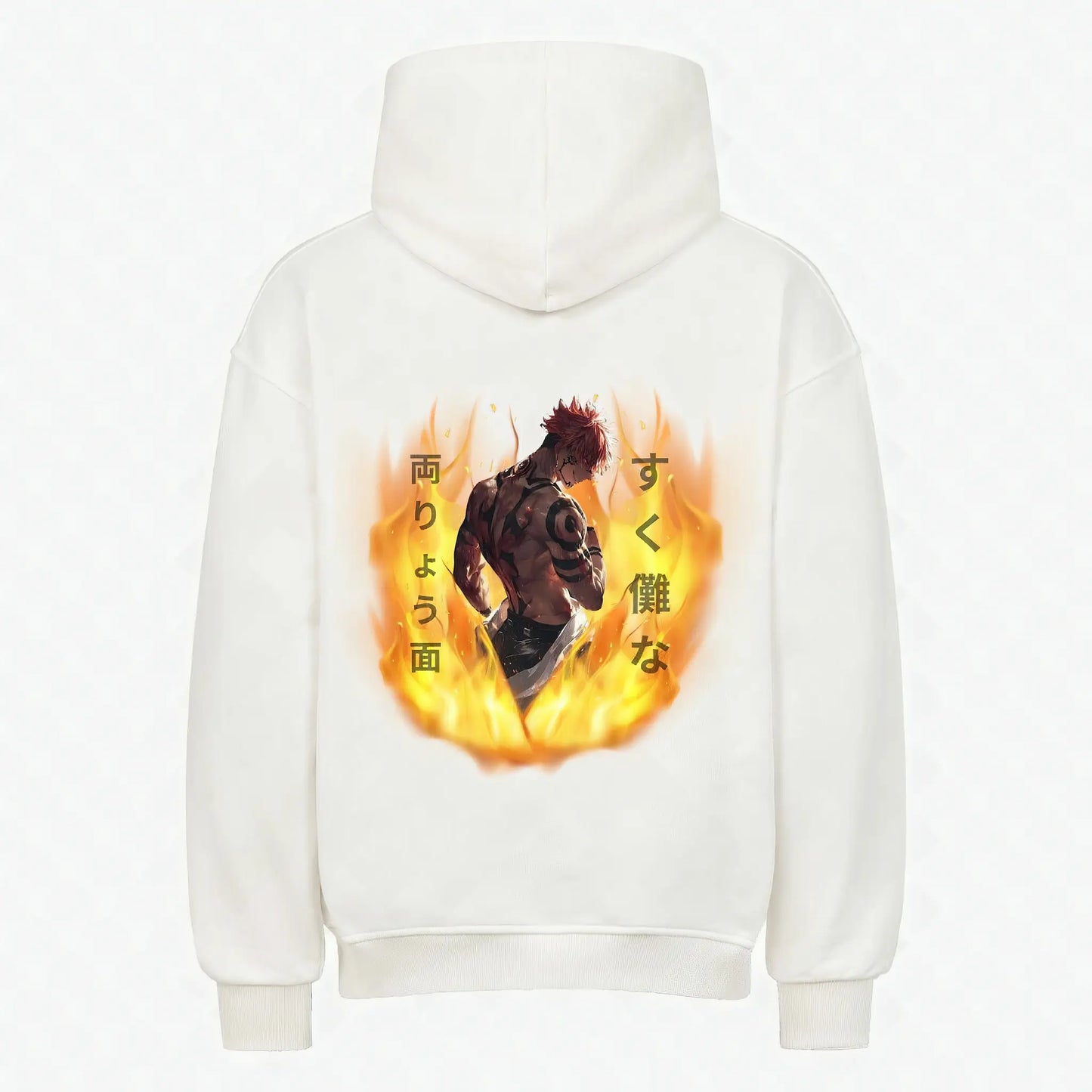 Fuga Hoodie Weiß – Anime Streetwear Produktansicht Rückseite