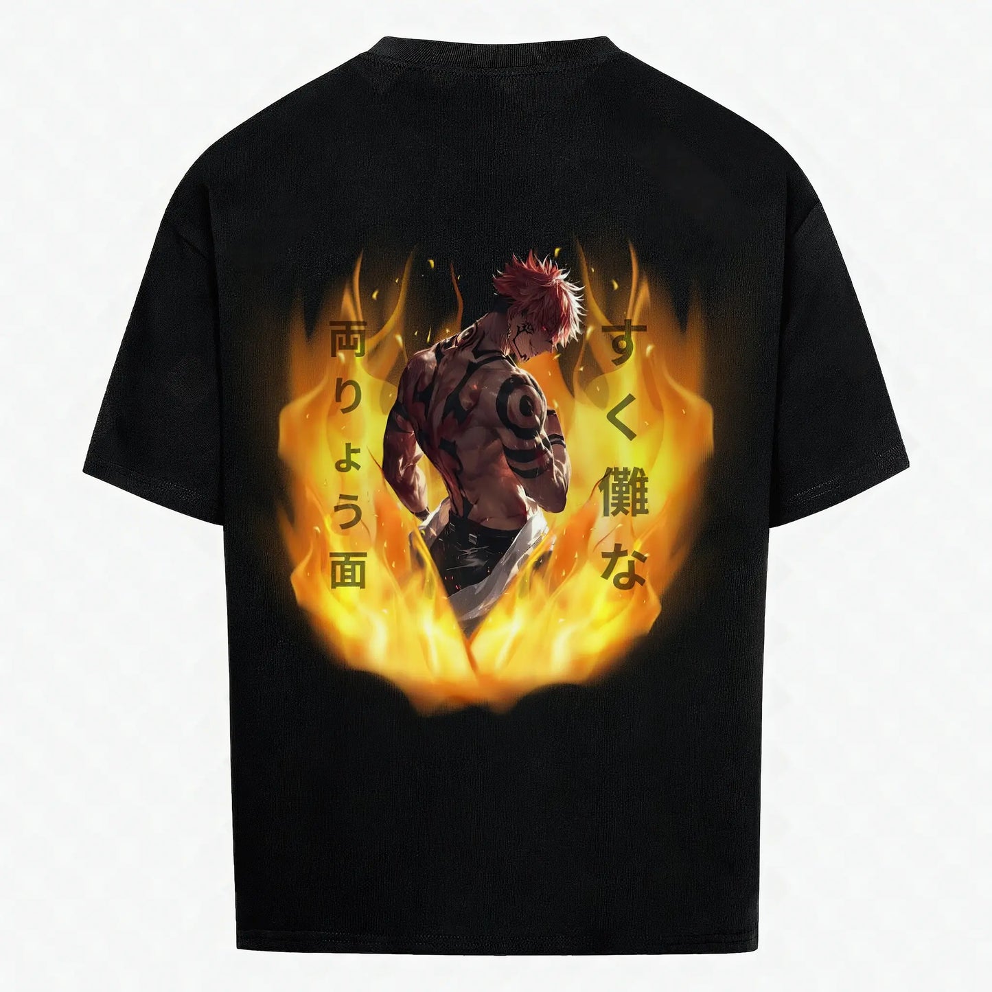 Fuga T-Shirt Schwarz – Anime Streetwear Produktansicht Rückseite