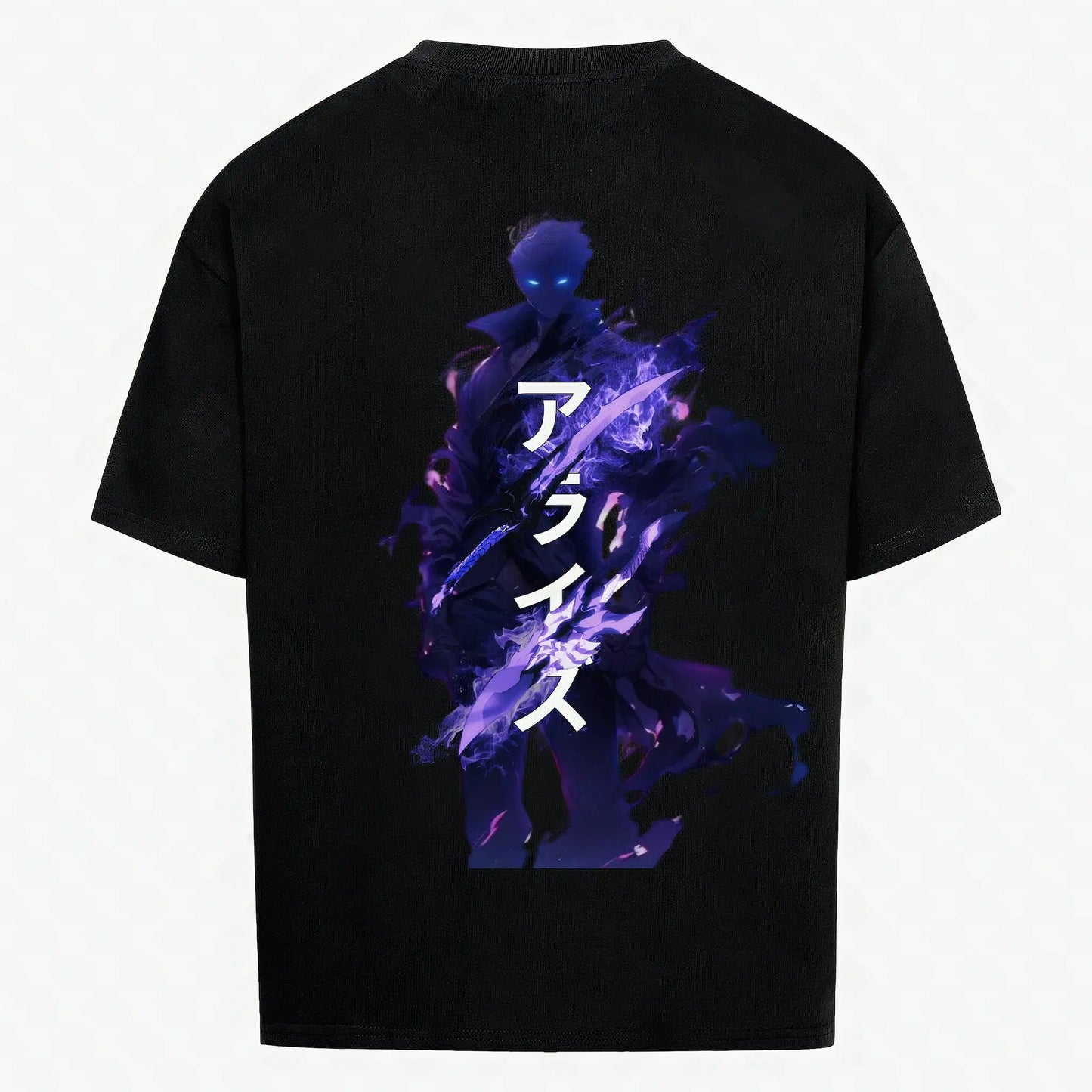 Shadow Ascend T-Shirt Schwarz – Anime Streetwear Produktansicht Rückseite