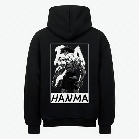 Demon Back Hoodie Schwarz – Anime Streetwear Produktansicht Rückseite