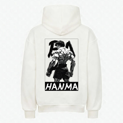 Demon Back Hoodie Weiß – Anime Streetwear Produktansicht Rückseite