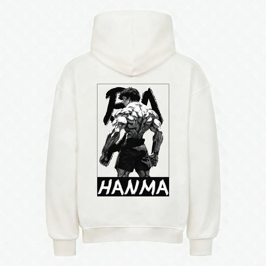 Demon Back Hoodie Weiß – Anime Streetwear Produktansicht Rückseite