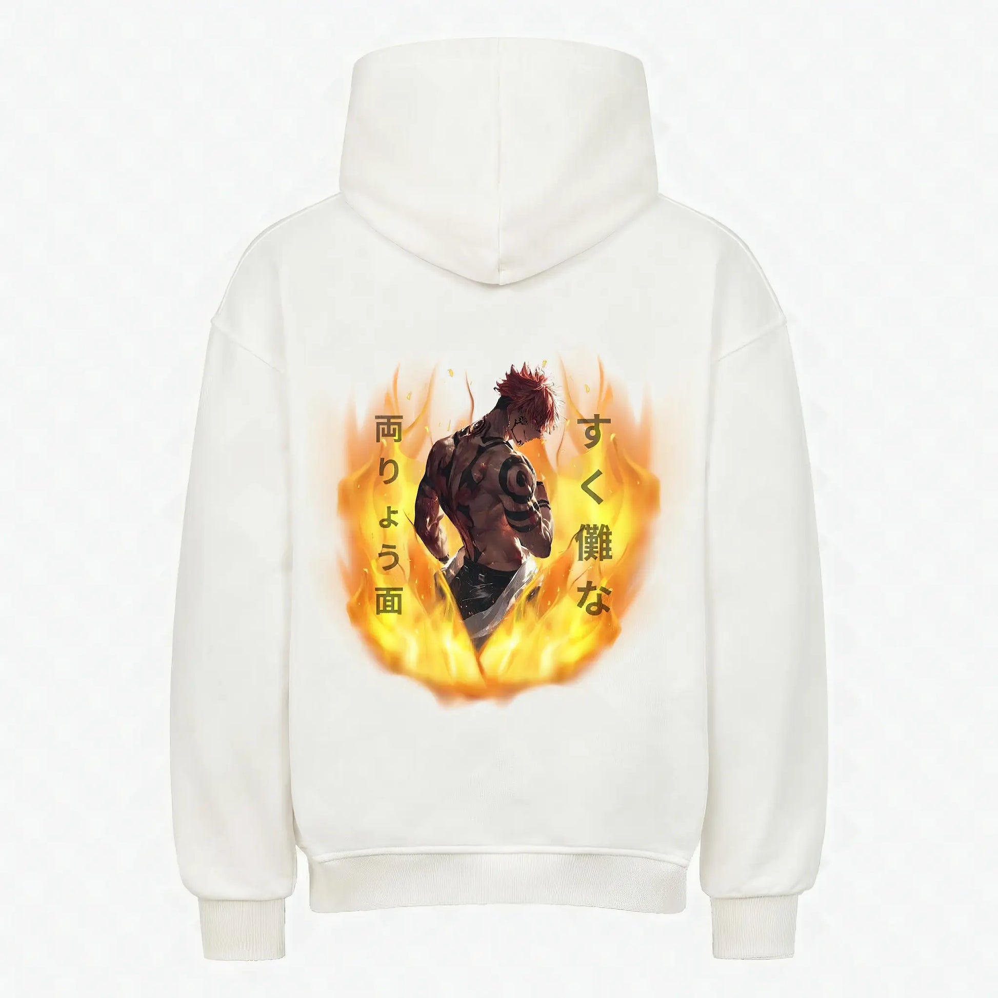 Fuga Hoodie Weiß – Anime Streetwear Produktansicht Rückseite