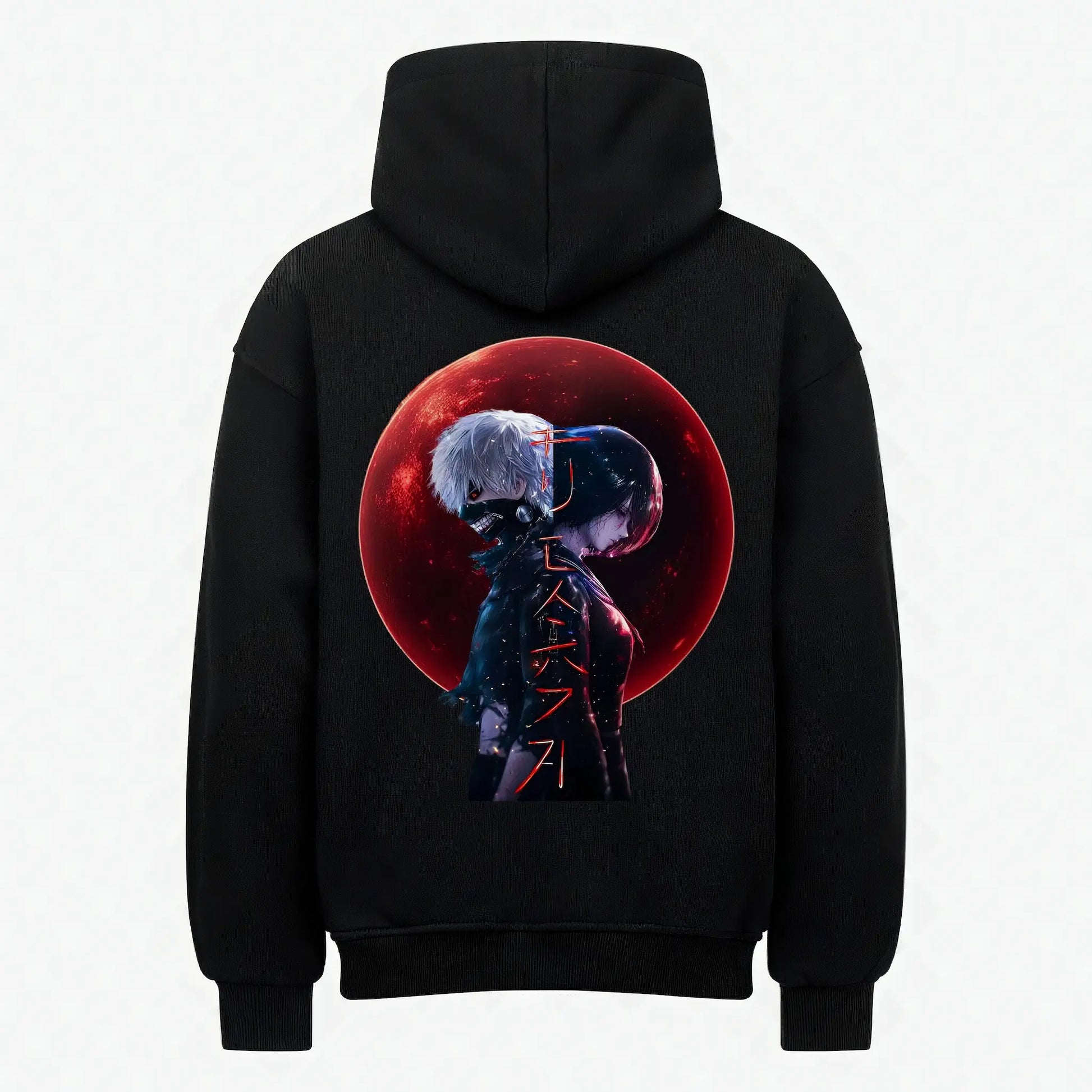 Mask and Claw Hoodie Schwarz – Anime Streetwear Produktansicht Rückseite