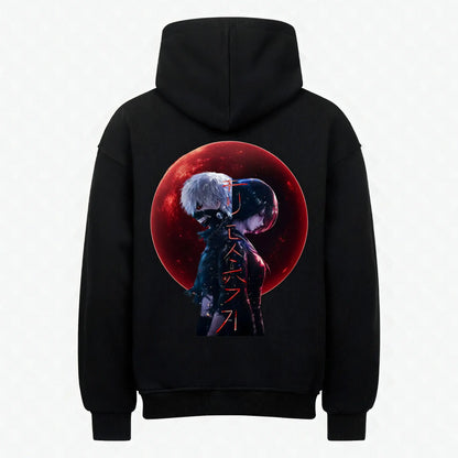 Mask and Claw Hoodie Schwarz – Anime Streetwear Produktansicht Rückseite