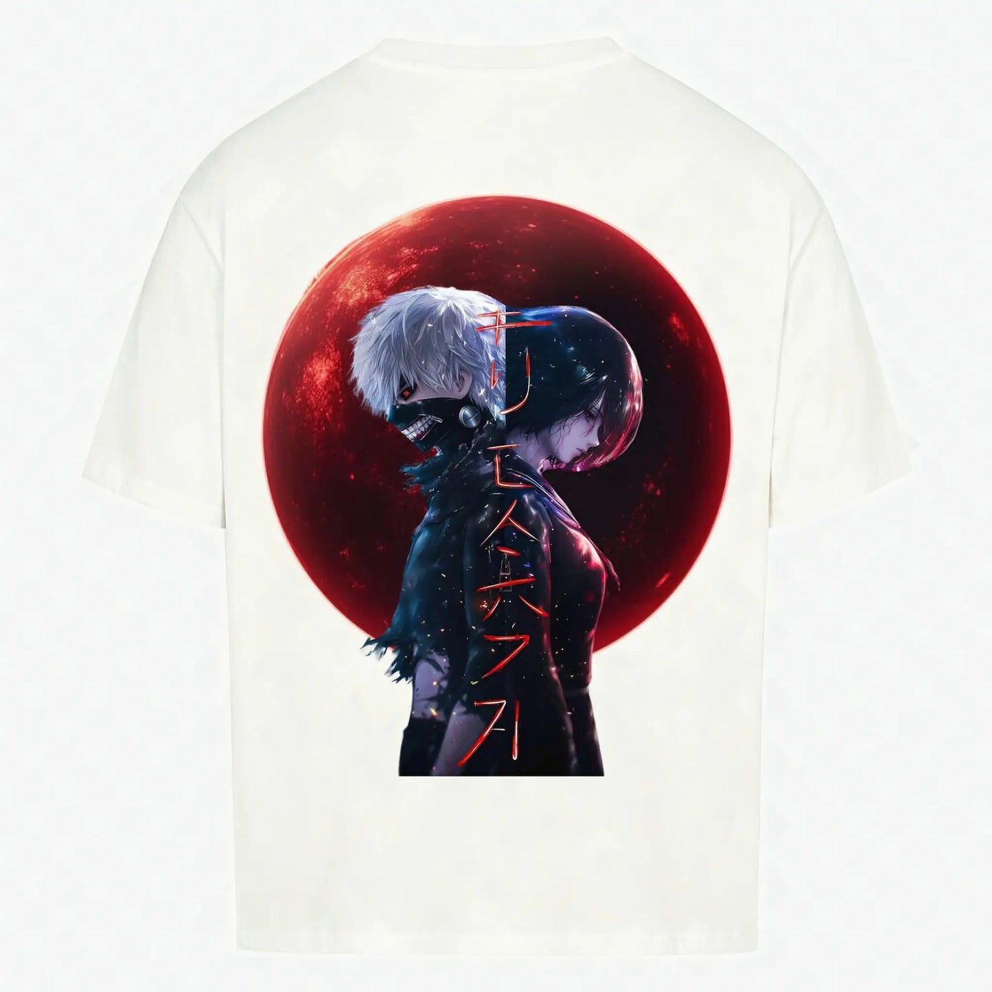 Mask and Claw T-Shirt Weiß – Anime Streetwear Produktansicht Rückseite