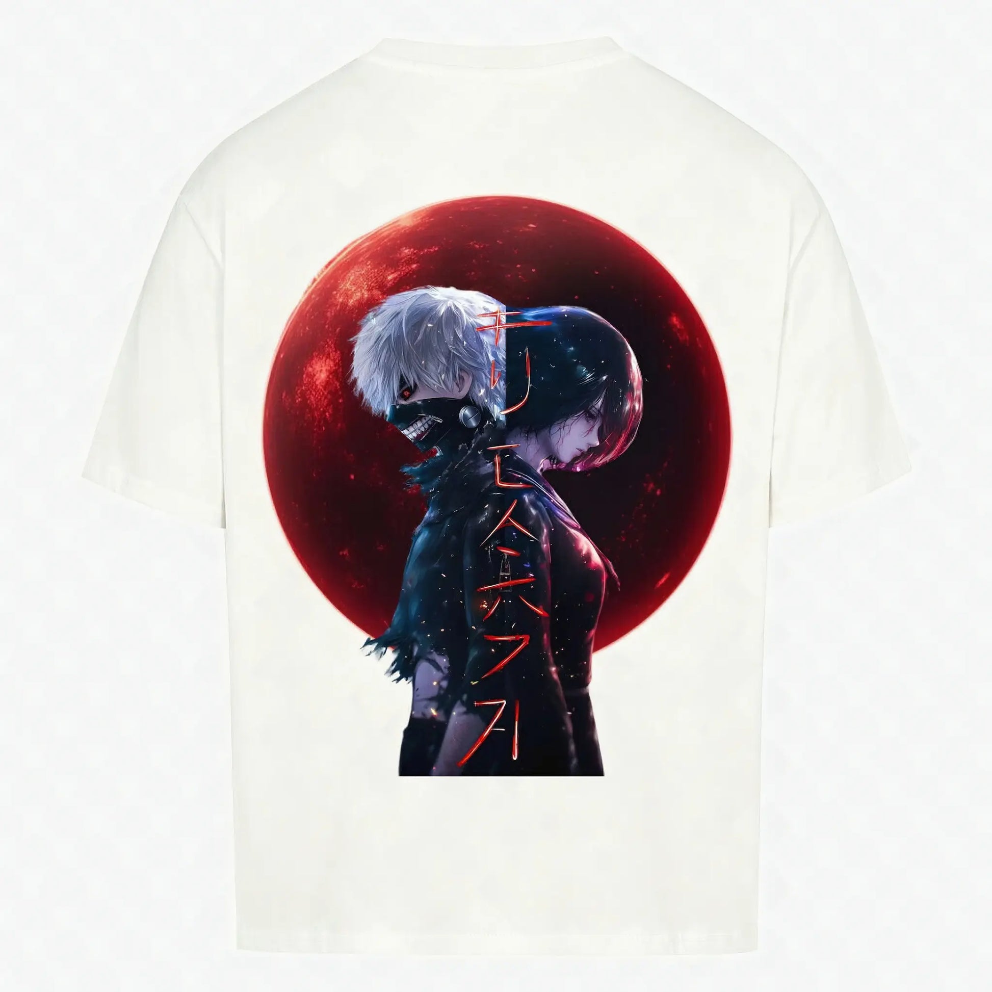 Mask and Claw T-Shirt Weiß – Anime Streetwear Produktansicht Rückseite
