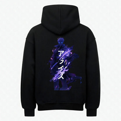 Shadow Ascend Hoodie Schwarz – Anime Streetwear Produktansicht Rückseite