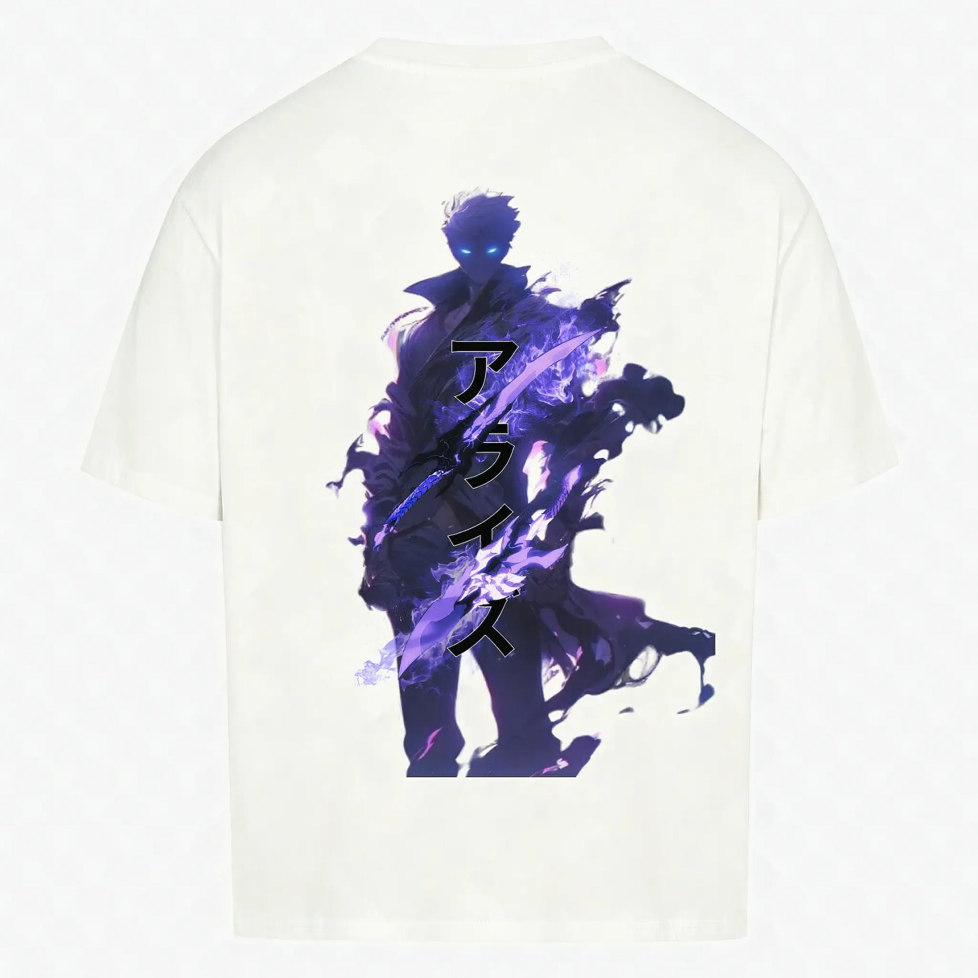 Shadow Ascend T-Shirt Weiß – Anime Streetwear Produktansicht Rückseite
